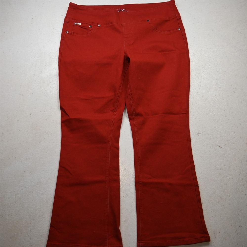 DG2 Petite 1X Pull On High Rise Slimming Red Stretch Denim Womens Jeans